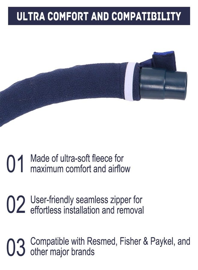 Yeasing CPAP Tube Hose Cover 6ft CPAP Tubing Covers Tubing Insulator with Zipper Soft Zippered Fleece Wrap Fits for All Type of CPAP Tubing - Image 4